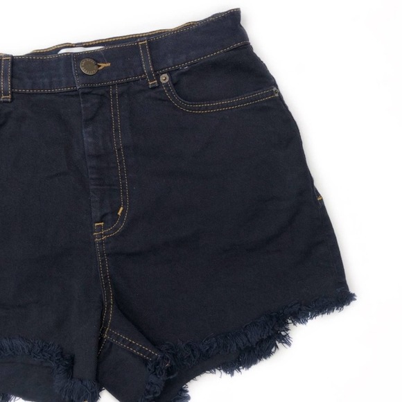 & Other Stories Dark Denim Cut Off Shorts - Picture 2 of 7